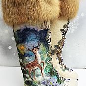 Обувь ручной работы handmade. Livemaster - original item boots: White boots with rhinestone embroidery. Handmade.