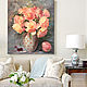  Oil painting with peonies in the interior, Pictures, Moscow,  Фото №1