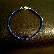 Украшения handmade. Livemaster - original item Silver bracelet made of lapis lazuli. 925 sterling silver. Handmade.