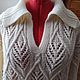 Джемперы белый с косами. Джемперы. Мастерская K. WooD_KnitweaR. Ярмарка Мастеров.  Фото №6