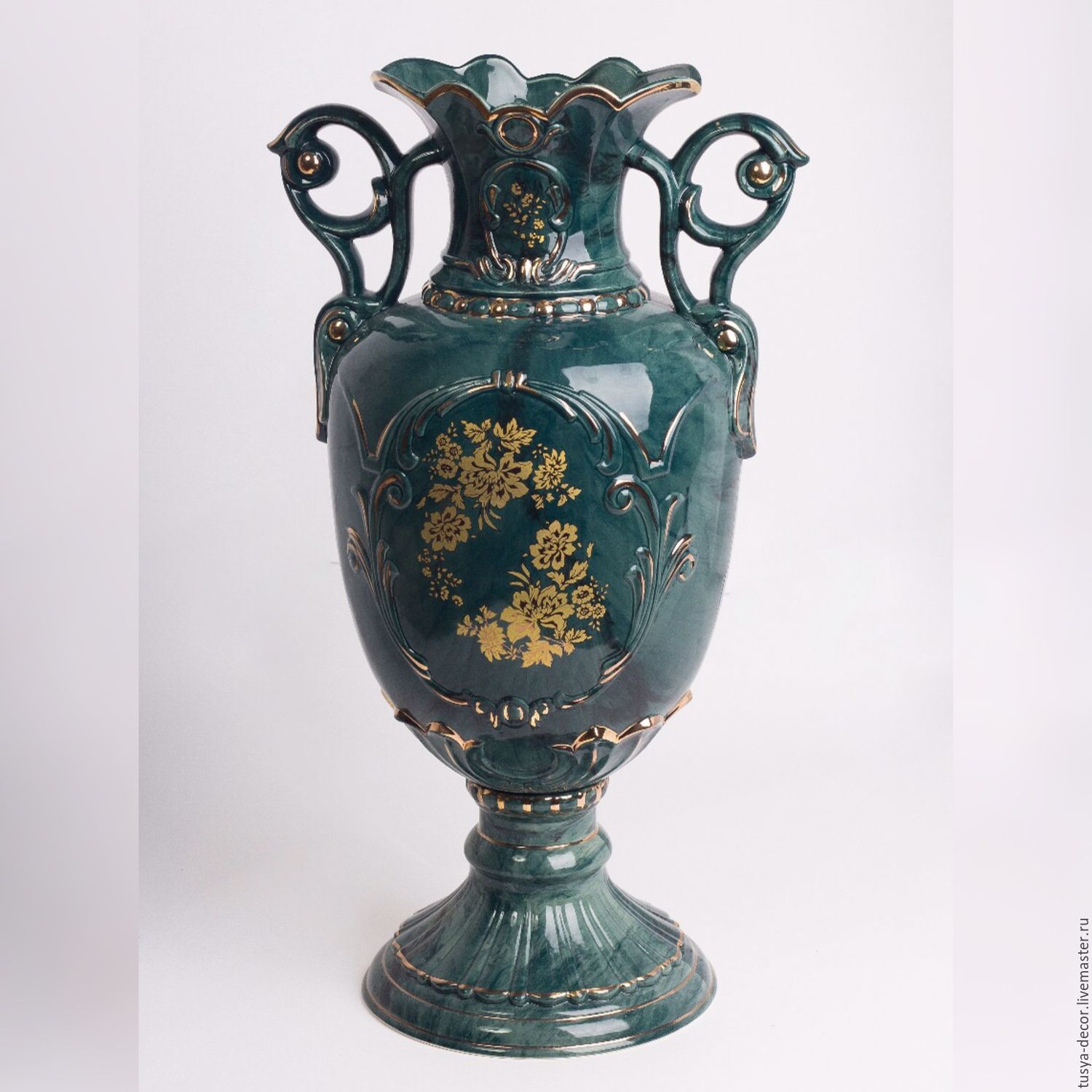 Керамическая ваз Азалия 60см изумрудного цвета,белого,коричневого – заказать на Ярмарке Мастеров – CVG79RU | Корзины, Королев