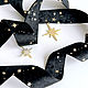 Black velvet choker with stars of 3 designs; velvet, Chokers, Krasnogorsk,  Фото №1