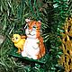 Ёлочная ватная игрушка Кот и Цыпа Новогодний сувенир. Елочные игрушки. Домовой Уют. Ярмарка Мастеров.  Фото №6