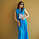 Summer Blue Maxi Dress, Blue Long Cotton Dress. Dresses. mozaika-rus. Online shopping on My Livemaster.  Фото №2