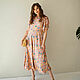 Viscose Midi Dress with Aztec Wings, Orange Summer Dress, Dresses, Novosibirsk,  Фото №1