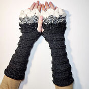 Аксессуары handmade. Livemaster - original item Mittens Dragon Scales Long Knitted Warm Mittens Gloves. Handmade.