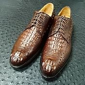 Обувь ручной работы handmade. Livemaster - original item Derby made of embossed part of genuine crocodile leather.. Handmade.