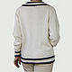 V-neck jumper with striped trim. Jumpers. stylish things. My Livemaster. Фото №7