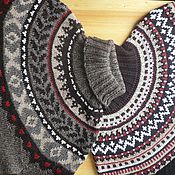 Мужская одежда handmade. Livemaster - original item Men`s sweater with ornament and round yoke Iceland. Handmade.