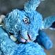 Rabbit Blue Cosmos Teddy Hare Collectible author's toy, Teddy Toys, Kurgan,  Фото №1