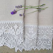 Для дома и интерьера handmade. Livemaster - original item Set of towels with lace border. Handmade.