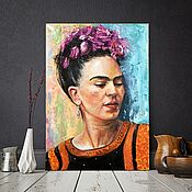 Картины и панно handmade. Livemaster - original item Frida Kahlo, oil portrait on canvas. Handmade.