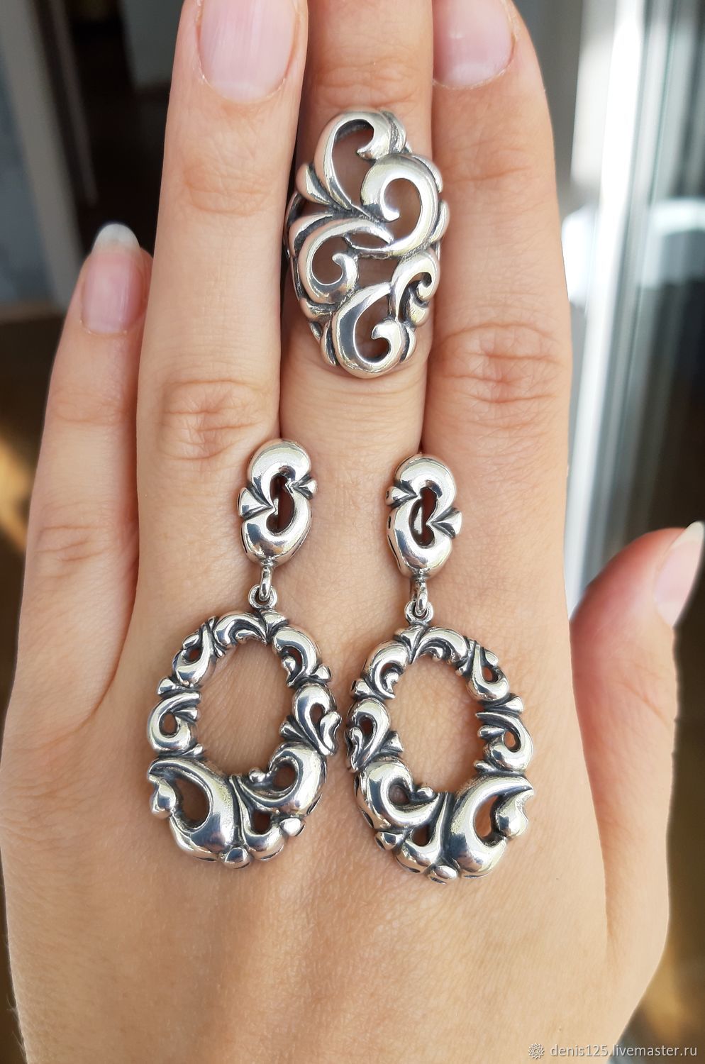 Комплект серебро – купить на Ярмарке Мастеров – MZN8GRU | Комплекты ...