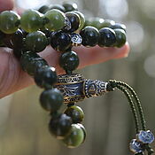 Фен-шуй и эзотерика handmade. Livemaster - original item Buddhist Rosary mala 108 beads, green jade Buryatia, handmade. Handmade.