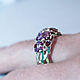 Кольцо "Фиолетовые Ирисы" с аметистовой эмалью и фианитами. Кольца. *JewelErza *. Ярмарка Мастеров.  Фото №4