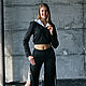 Order Women's suit with slits and buttons, black and white knitted suit. Lara (EnigmaStyle). Livemaster. . Suits Фото №3