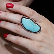 Украшения handmade. Livemaster - original item Turquoise Silver Ring 925 ALS0055. Handmade.