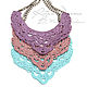 Necklace made of linen knitted openwork three colors purple pink blue len. Necklace. Ritasdreams (ritasdreams). My Livemaster. Фото №4