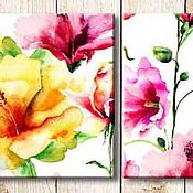 Картины и панно handmade. Livemaster - original item Floral triptych. Handmade.