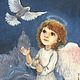 Christmas card angel and dove. Cards. KapustinaArt. Online shopping on My Livemaster.  Фото №2