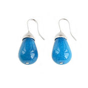 Украшения handmade. Livemaster - original item Earrings with blue agate, blue earrings with agate, drop earrings. Handmade.