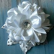 Работы для детей, handmade. Livemaster - original item Elegant white bowknot flower in school, on holiday. Handmade.