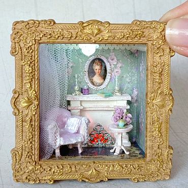 Куклы и игрушки ручной работы. Ярмарка Мастеров - ручная работа Мини-домик, мини Румбокс 1:48 с подсветкой, миниатюра домик мини домик. Handmade.
