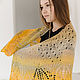 Minishal Mimosa a cape on the shoulders of a sickle-shaped wool. Shawls. Bright Shawls by BorchankaZL. My Livemaster. Фото №5