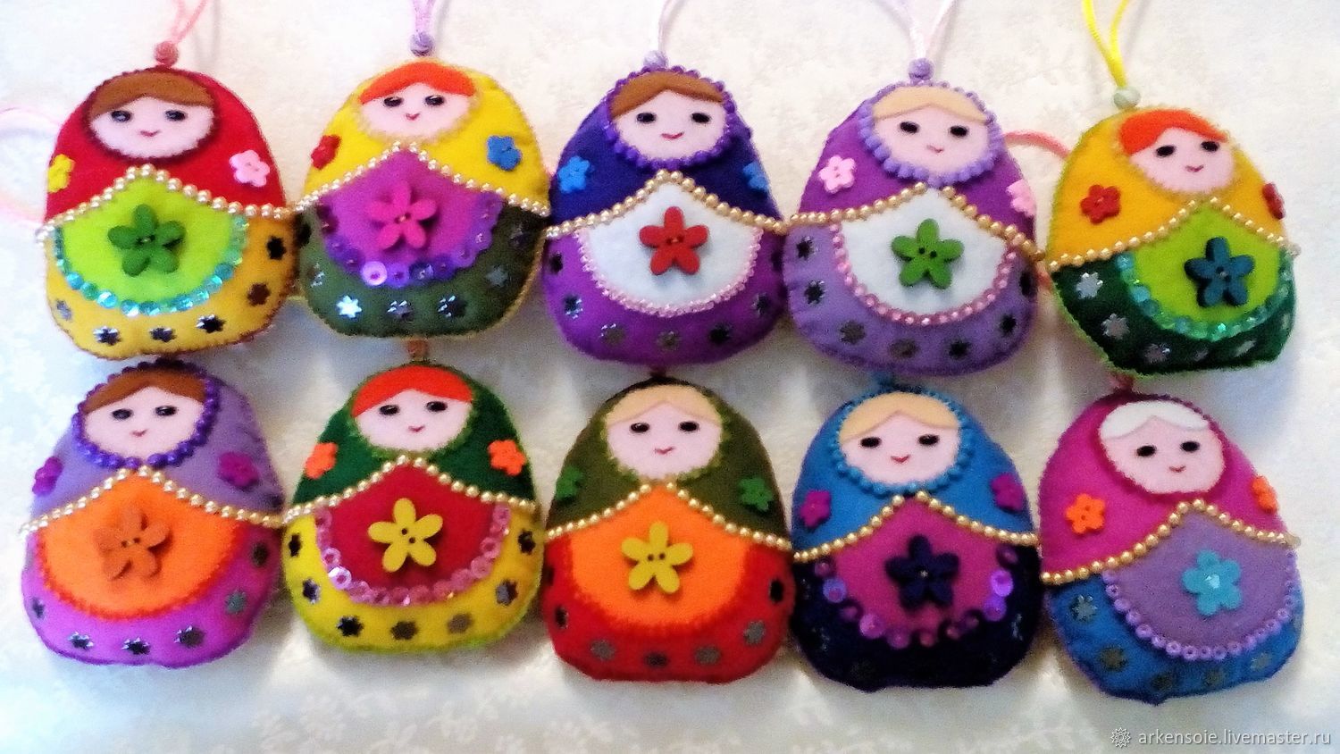 Easter egg, matryoshka from felt, pendant, 9h6 cm, Easter, Folk Dolls, Novosibirsk,  Фото №1