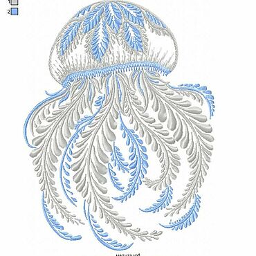 Цифровые товары ручной работы. Ярмарка Мастеров - ручная работа Дизайн машинной вышивки медуза. Handmade.