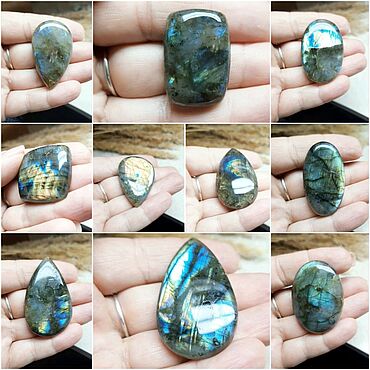 Материалы для творчества ручной работы. Ярмарка Мастеров - ручная работа Кабошоны спектролит. Handmade.