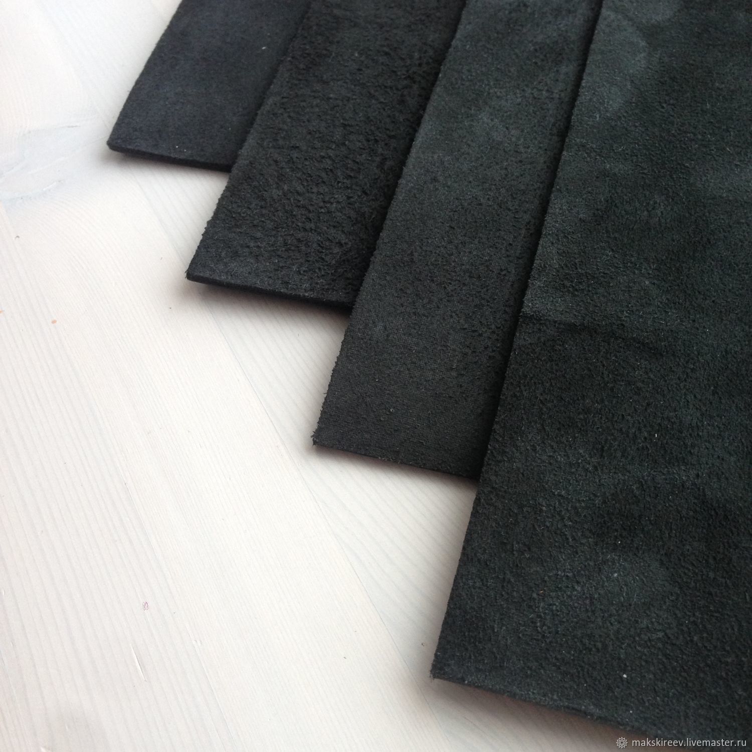 УЦЕНКА Кожа в нарезку Лист А4 Куски кожи ЧЕРНЫЙ чепрак 3,6- 4,0 мм ...