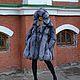 coat. Coat of fur is black-brown (silver) Fox hooded. Fur Coats. Zimma. My Livemaster. Фото №5