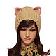 Hat with Cat ears knitted female. Realistic ears. Caps. Space Cat Knitting. Online shopping on My Livemaster.  Фото №2