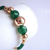 Украшения handmade. Livemaster - original item Green onyx bracelet, gold plated. Handmade.