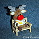 Christmas deer. Deer knitted. Stuffed Toys. Nina Rogacheva 'North toy'. My Livemaster. Фото №5