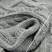 Одежда handmade. Livemaster - original item Poncho: Poncho knitted warm Poncho gray in braids. Handmade.
