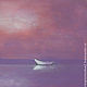 Картина    Пейзаж  с  лодкой  красный  сирень лиловый закат   облака. Картины. ElementEcoStar. Интернет-магазин Ярмарка Мастеров.  Фото №2