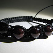 Украшения handmade. Livemaster - original item Shamballa bracelet with garnet 