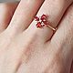 Золотое кольцо с бриллиантами и темно-оранжевыми сапфирами. Кольца. Newstylejewelry. Ярмарка Мастеров.  Фото №5