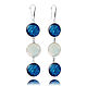 Long white-blue earrings cascade classics 'Evening style', Earrings, Moscow,  Фото №1