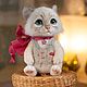 Валяный котик Лео, игрушка из шерсти в стиле Тедди, Войлочная игрушка, Новосибирск,  Фото №1