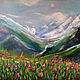 Oil painting In the mountains, blooming Alpine meadows. Pictures. positive picture Helena Gold. My Livemaster. Фото №4
