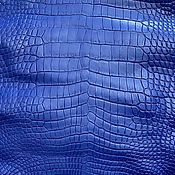 Материалы для творчества handmade. Livemaster - original item Crocodile leather, haberdashery / Shoe dressing, blue color.. Handmade.