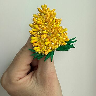 Украшения ручной работы. Ярмарка Мастеров - ручная работа Брошь мимоза. Handmade.
