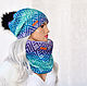 Set winter 'Ocean' double women's hat Snood, Headwear Sets, Moscow,  Фото №1