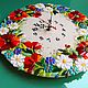 Fusing, glass clock Bouquet of flowers field. Watch. LiliaGorbach Glass. My Livemaster. Фото №5