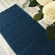 Синий мужской шарф зигзаг