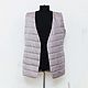 Quilted Pearl grey vest, natural silk. Vests. EverSpring. Dresses and coats.. My Livemaster. Фото №6