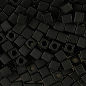 Материалы для творчества handmade. Livemaster - original item 10g 3mm Cube 401F Japanese Beads Miyuki Black Matte Beads Miyuki. Handmade.